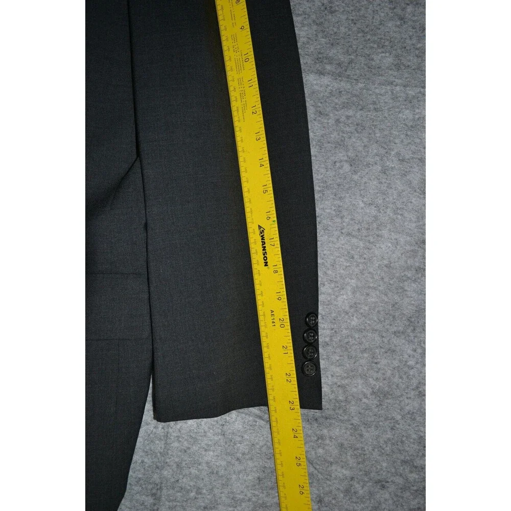 Brooks Brothers Brooksease Wool Blazer Dark Charcoal Gray Sport Coat Sz 44R USA‎